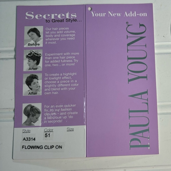 Paula Young Flowing Hair Clip On Approximately 7" Gray Color 51 Style A3310 New - Picture 6 of 9